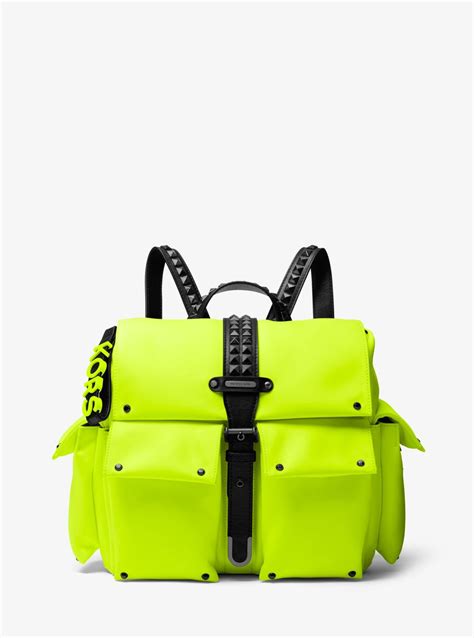 michael kors olivia studded backpack|Olivia Medium Studded Neon Satin Backpack .